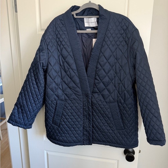 Rebecca Minkoff Dark Blue Quilted Puffer Jacket - Picture 2 of 5